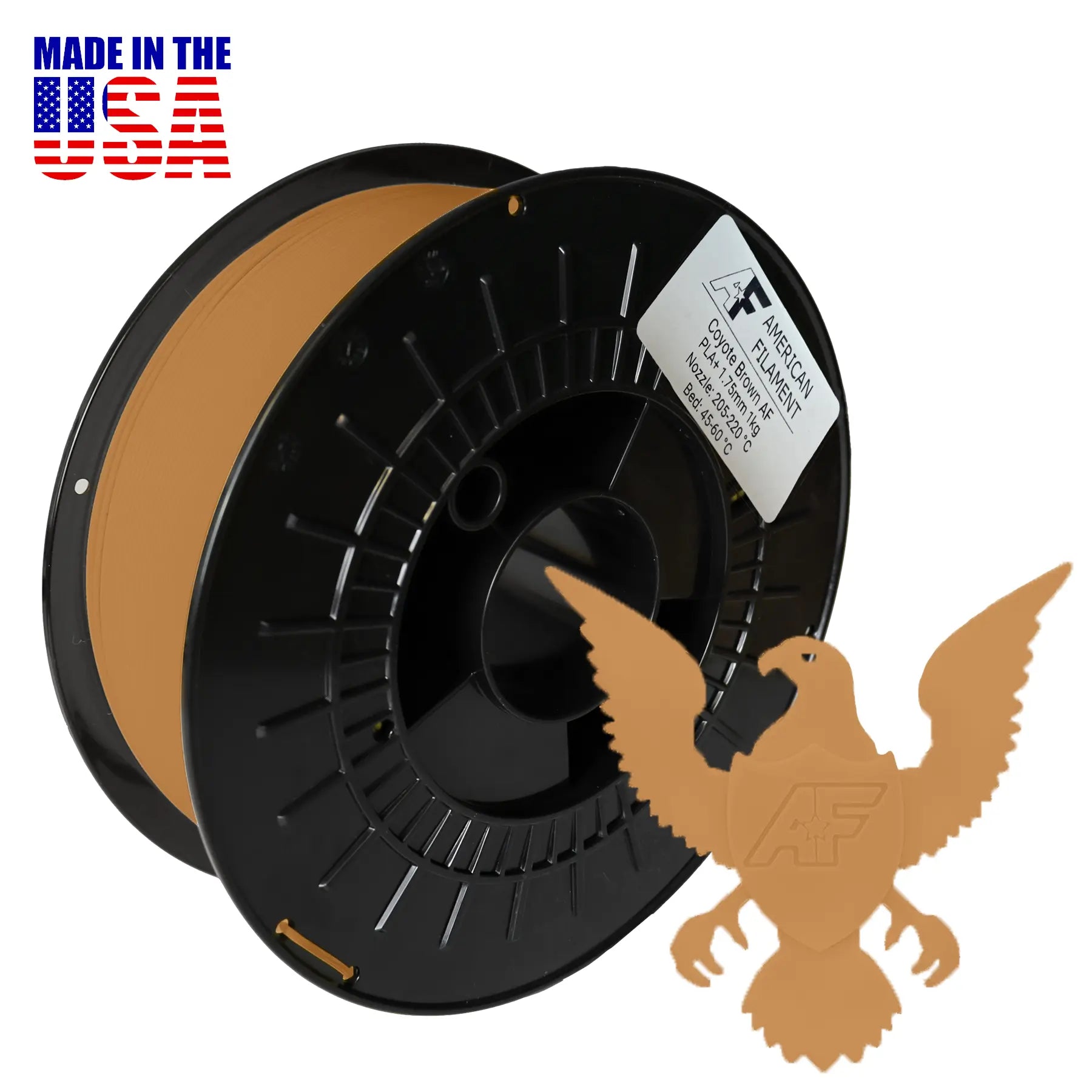 Coyote Brown AF PLA+ 3D Printer Filament,1.75 mm Diameter   PLA+ Filament   3DPrintiverse.com