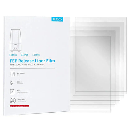 Elegoo Mars 4 / 5 and 5 Ultra FEP Film (3 Pack) - Crystal-Clear 3D Prints   3D Printer Accessories   3DPrintiverse.com