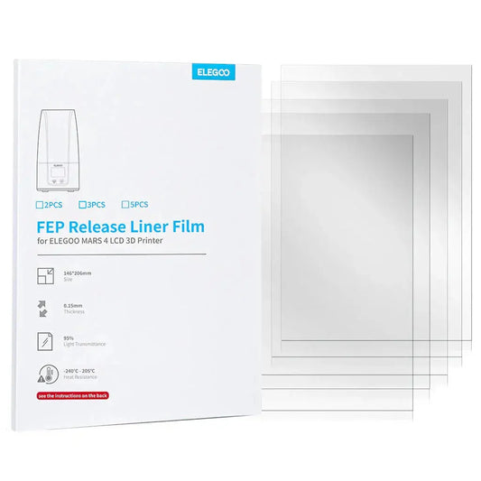 Elegoo Mars 4 / 5 and 5 Ultra FEP Film (3 Pack) - Crystal-Clear 3D Prints   3D Printer Accessories   3DPrintiverse.com