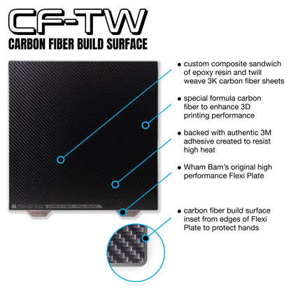 Flexi Plate with Carbon Fiber - Creality K1 and K1C - 235 x 235 Wham Bam Systems