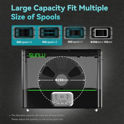 SUNLU FilaDryer E2, Professional Drying and Annealing, Up to 110℃/230°F, Born for Engineering 3D Printing Filaments   Filament   3DPrintiverse.com