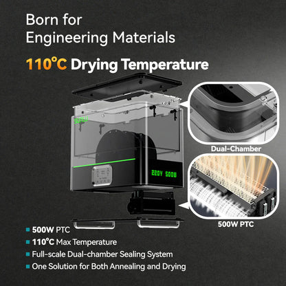 SUNLU FilaDryer E2, Professional Drying and Annealing, Up to 110℃/230°F, Born for Engineering 3D Printing Filaments   Filament   3DPrintiverse.com