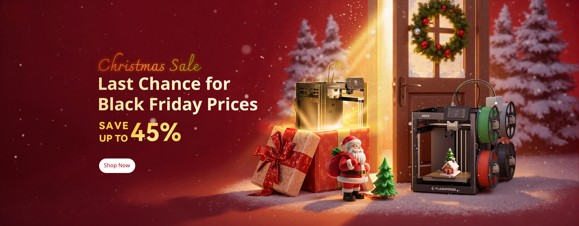  Flashforge 3D Printers Christmas Sale – Save up to 45% at 3DPrintiverse
