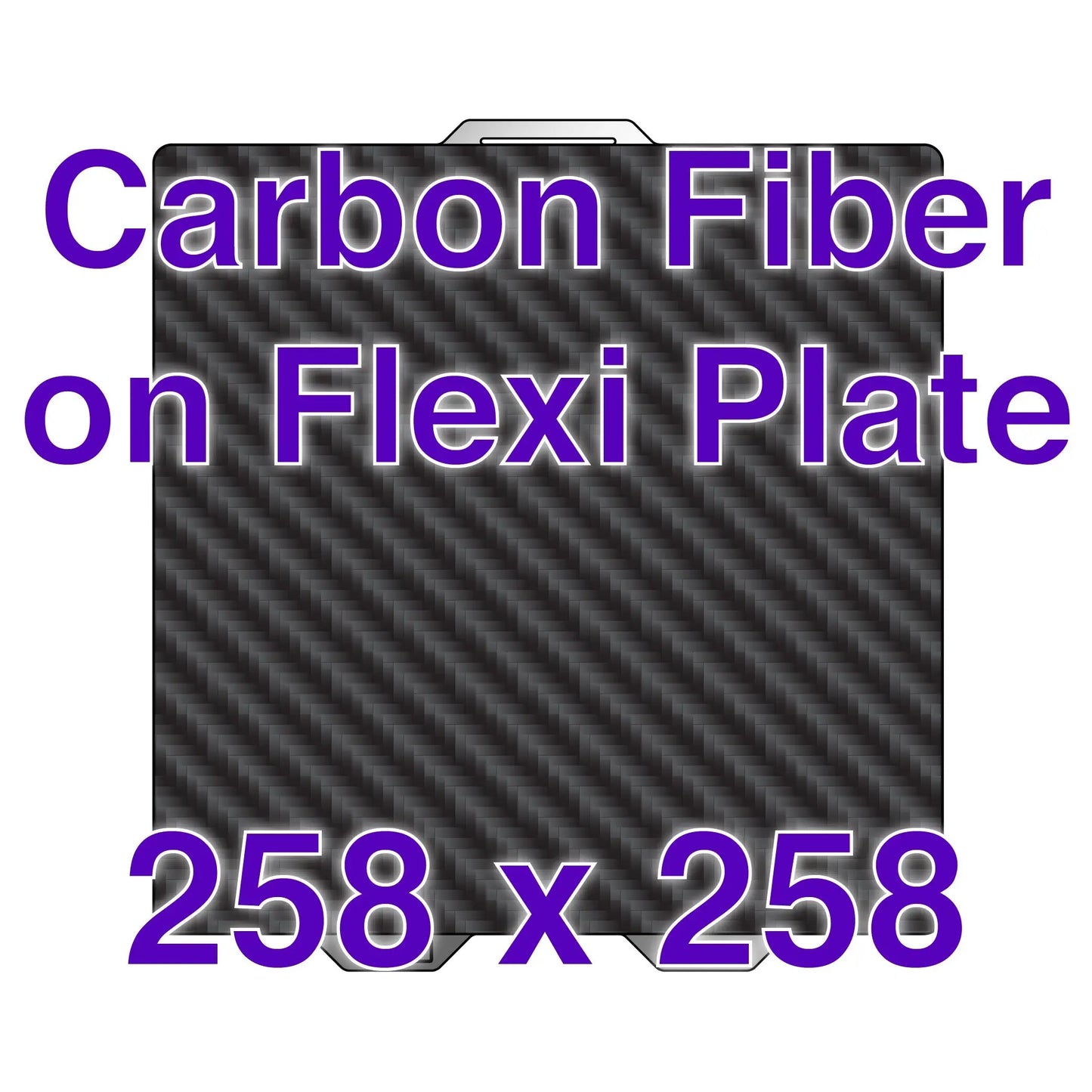 Flexi Plate with Carbon Fiber - Bambu Lab A1, X1, P1 - 258 x 258   Carbon Fiber on Flexi Plate   3DPrintiverse.com