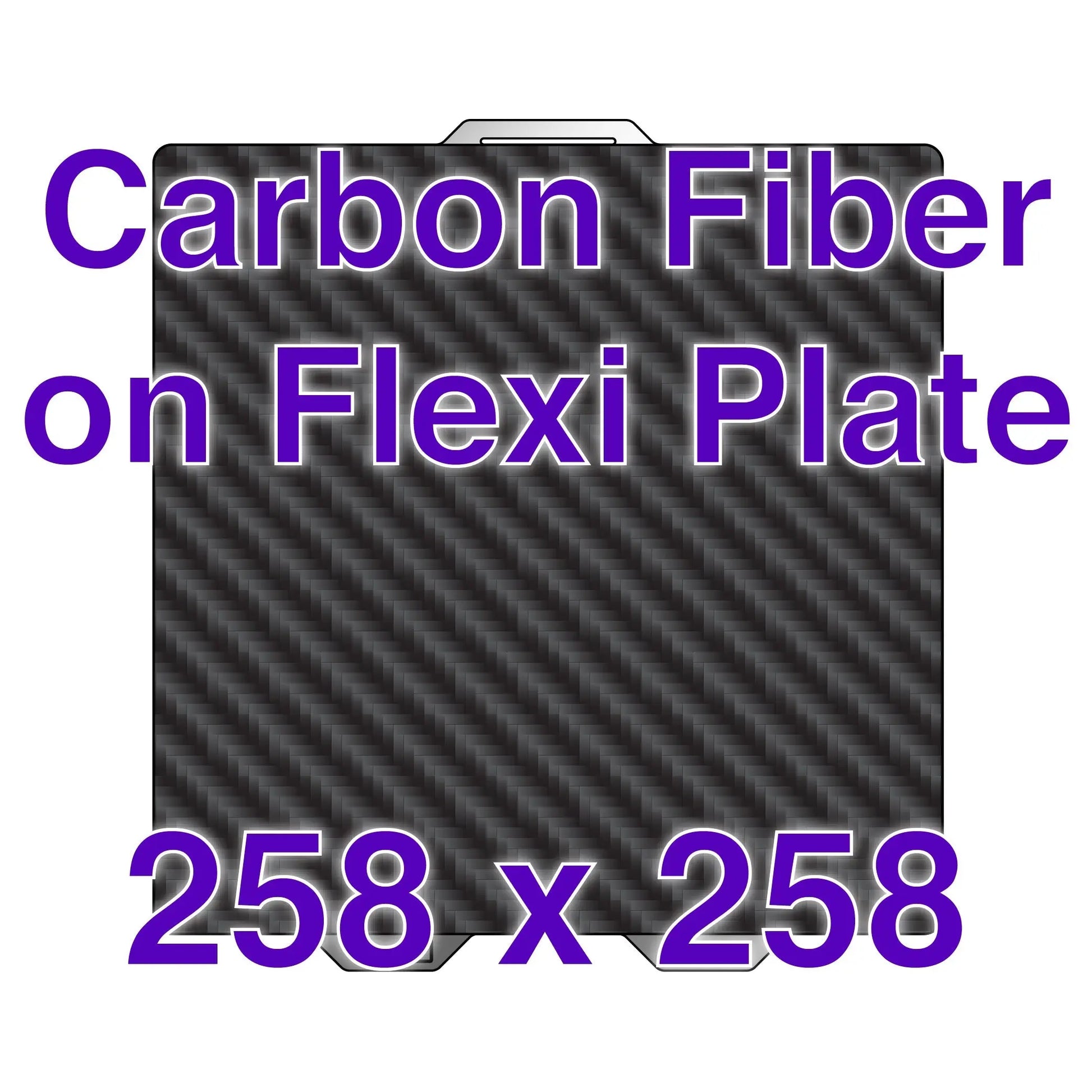 Flexi Plate with Carbon Fiber - Bambu Lab A1, X1, P1 - 258 x 258   Carbon Fiber on Flexi Plate   3DPrintiverse.com