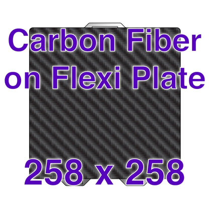 Flexi Plate with Carbon Fiber - Bambu Lab A1, X1, P1 - 258 x 258   Carbon Fiber on Flexi Plate   3DPrintiverse.com