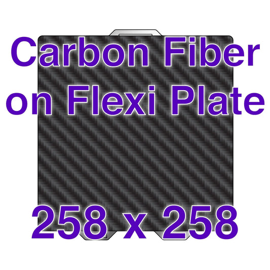 Flexi Plate with Carbon Fiber - Bambu Lab A1, X1, P1 - 258 x 258   Carbon Fiber on Flexi Plate   3DPrintiverse.com