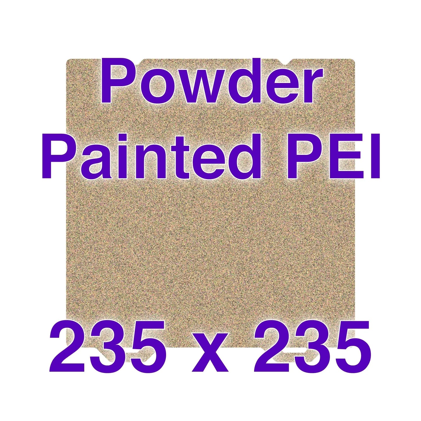 Flexi Plate with Textured ULTEM PEI - 235 x 235 w/ Alignment Notches   Powder Painted Flexi Plate   3DPrintiverse.com