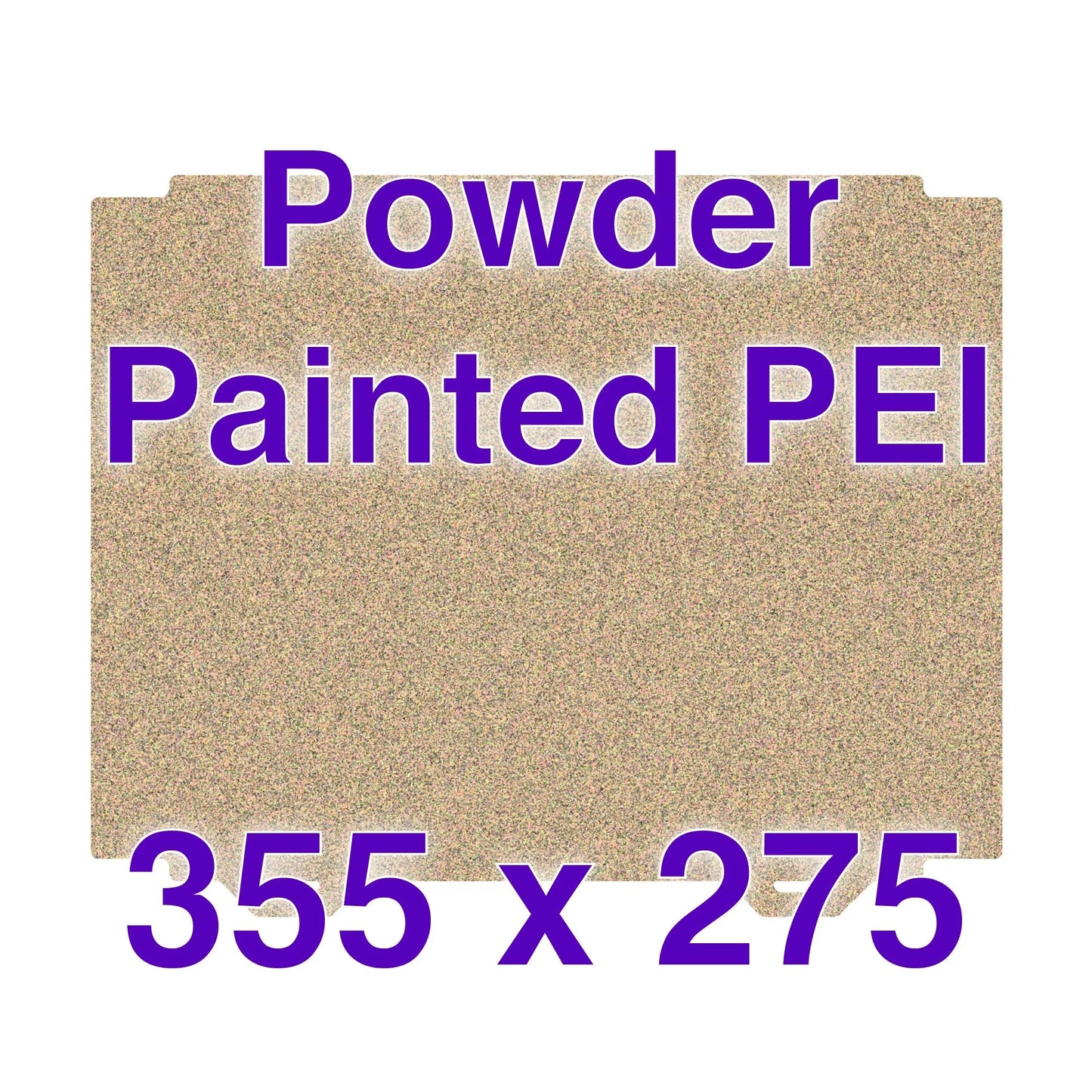 Flexi Plate with Textured ULTEM PEI - 355 x 275 w/ Cut Out Corners   Powder Painted Flexi Plate   3DPrintiverse.com