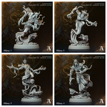 3D Printed Archvillain Games Alijany Sandstorm Dreams of Ammon Diah 28 32mm D&D 3D Printing Boss