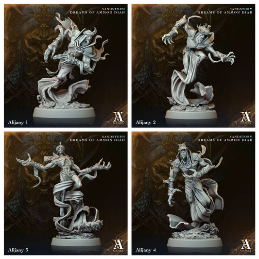 3D Printed Archvillain Games Alijany Sandstorm Dreams of Ammon Diah 28 32mm D&D 3D Printing Boss