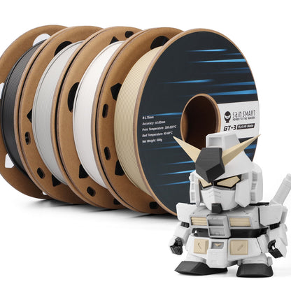 GT-3 High Speed Four-Color Bundle Matte PLA Filament, 1.75mm 500g X 4 Spools, 4.4lbs (2kg) Blue, Green, Violet, Indigo   Filament   3DPrintiverse.com