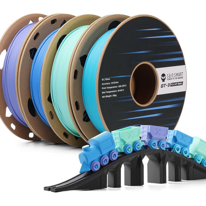 GT-3 High Speed Four-Color Bundle Matte PLA Filament, 1.75mm 500g X 4 Spools, 4.4lbs (2kg) Blue, Green, Violet, Indigo   Filament   3DPrintiverse.com