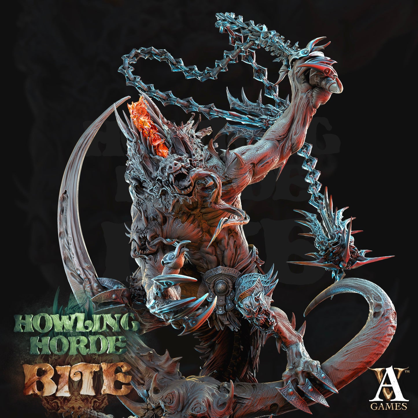 3D Printed Archvillain Games Akata Howling Horde 28 32mm D&D 3D Printing Boss