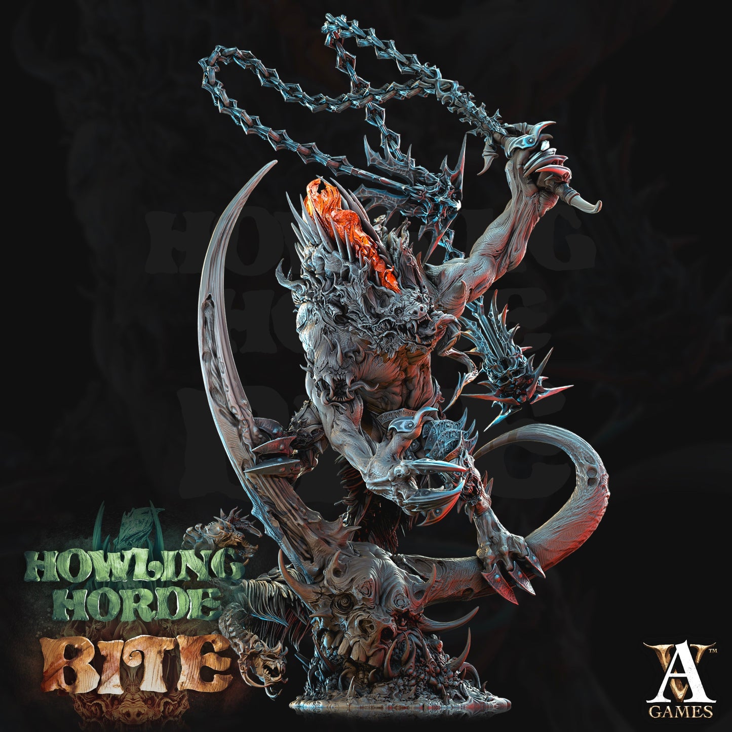 3D Printed Archvillain Games Akata Howling Horde 28 32mm D&D 3D Printing Boss