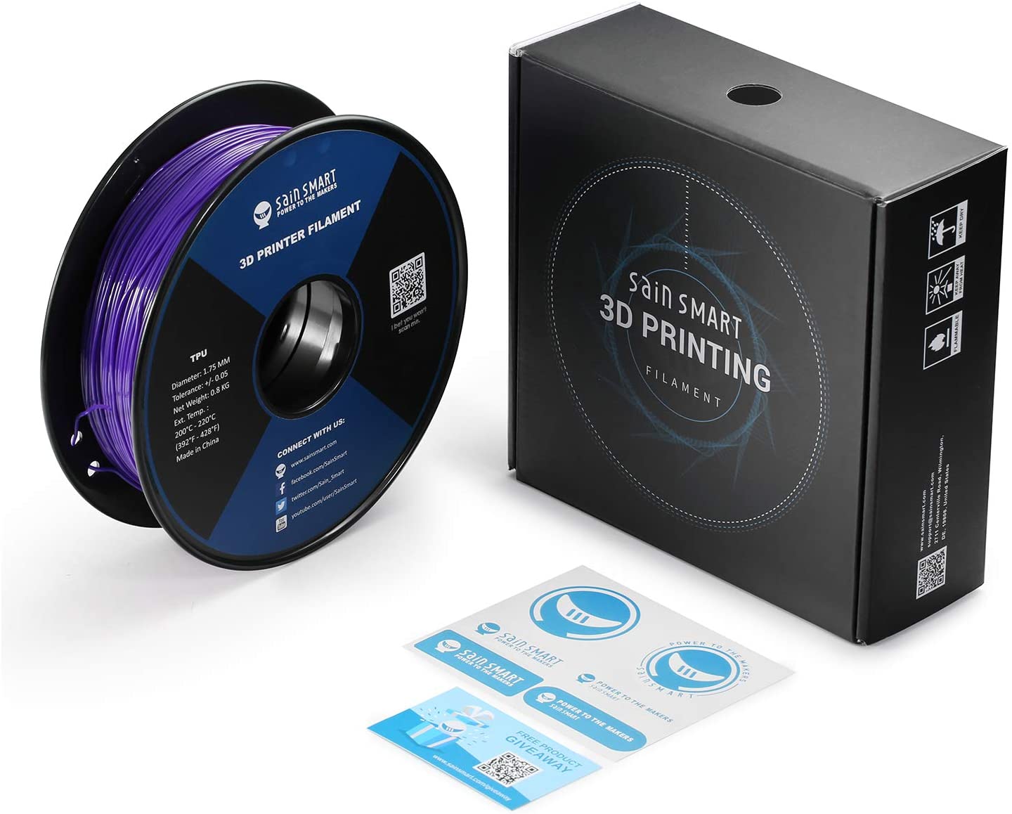 Neon Color TPU Filament Bundle Kit, Cyberpunk Color 1.75mm 0.8kg/1.76lb   Filament   3DPrintiverse.com