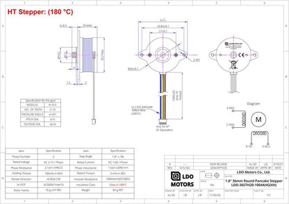 LDO 36STH20-1004AHG(OBT) Smart Orbiter V3.0 Pancake Motor (V3) by LDO Motors   Heater   3DPrintiverse.com