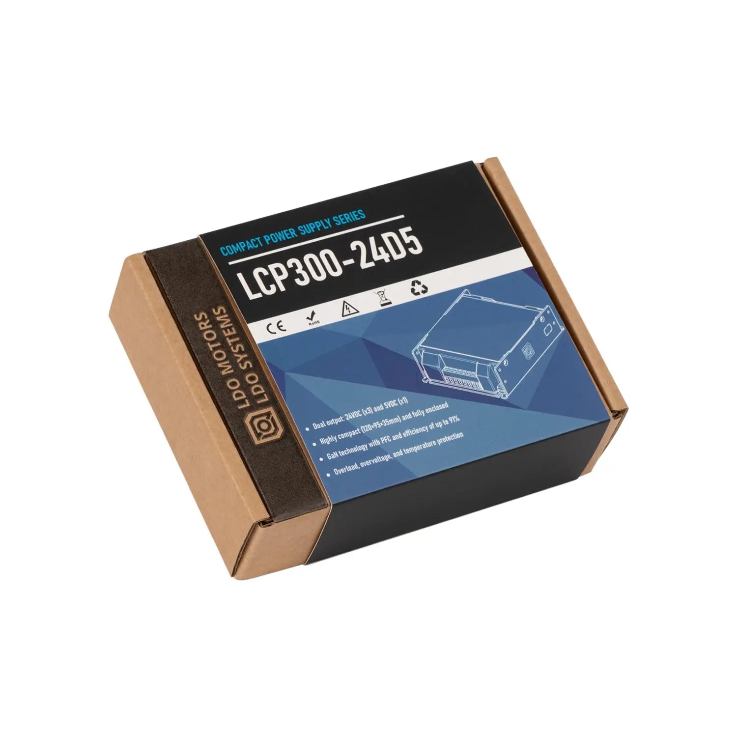 LDO LCP300-24D5 300W 24V and 5V Compact Power Supply (PSU)   Power Supplies   3DPrintiverse.com