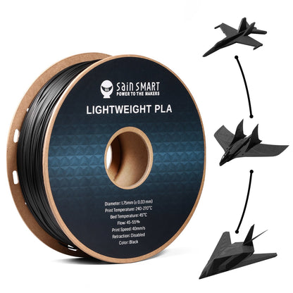 LW-PLA Filament, 1.75mm, Black & White, 1KG, Lightweight Low-Density Active Foaming PLA for 3D Print RC Planes Drone Parts   Filament   3DPrintiverse.com