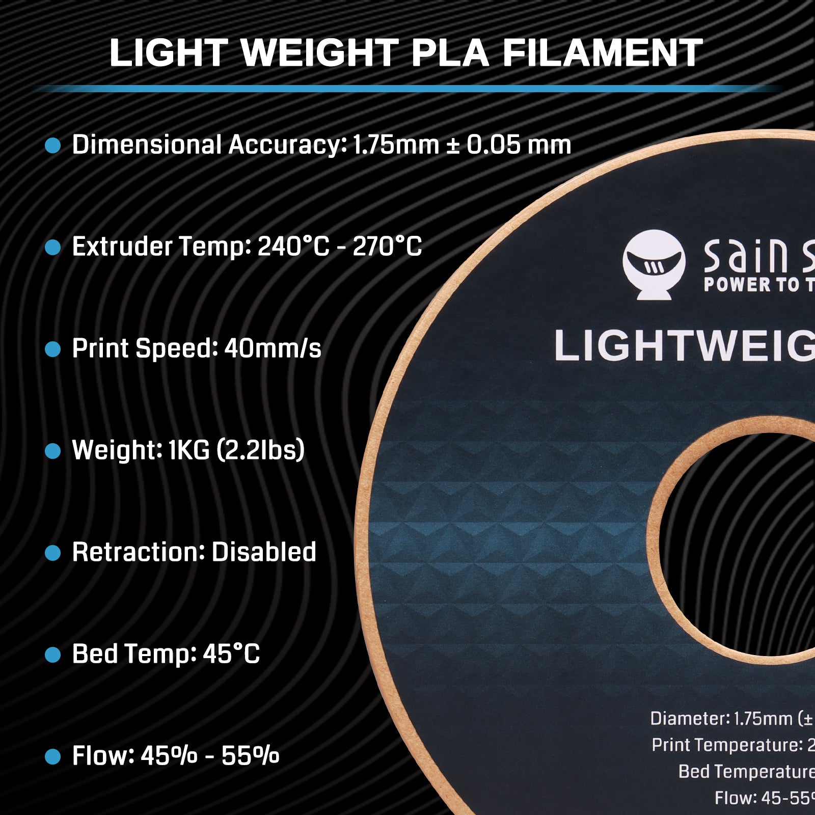 LW-PLA Filament, 1.75mm, Black & White, 1KG, Lightweight Low-Density Active Foaming PLA for 3D Print RC Planes Drone Parts   Filament   3DPrintiverse.com