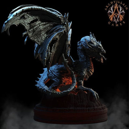 3D Printed Archvillain Games - Lava Dragon 28mm 32mm D&D 3D Printing Boss