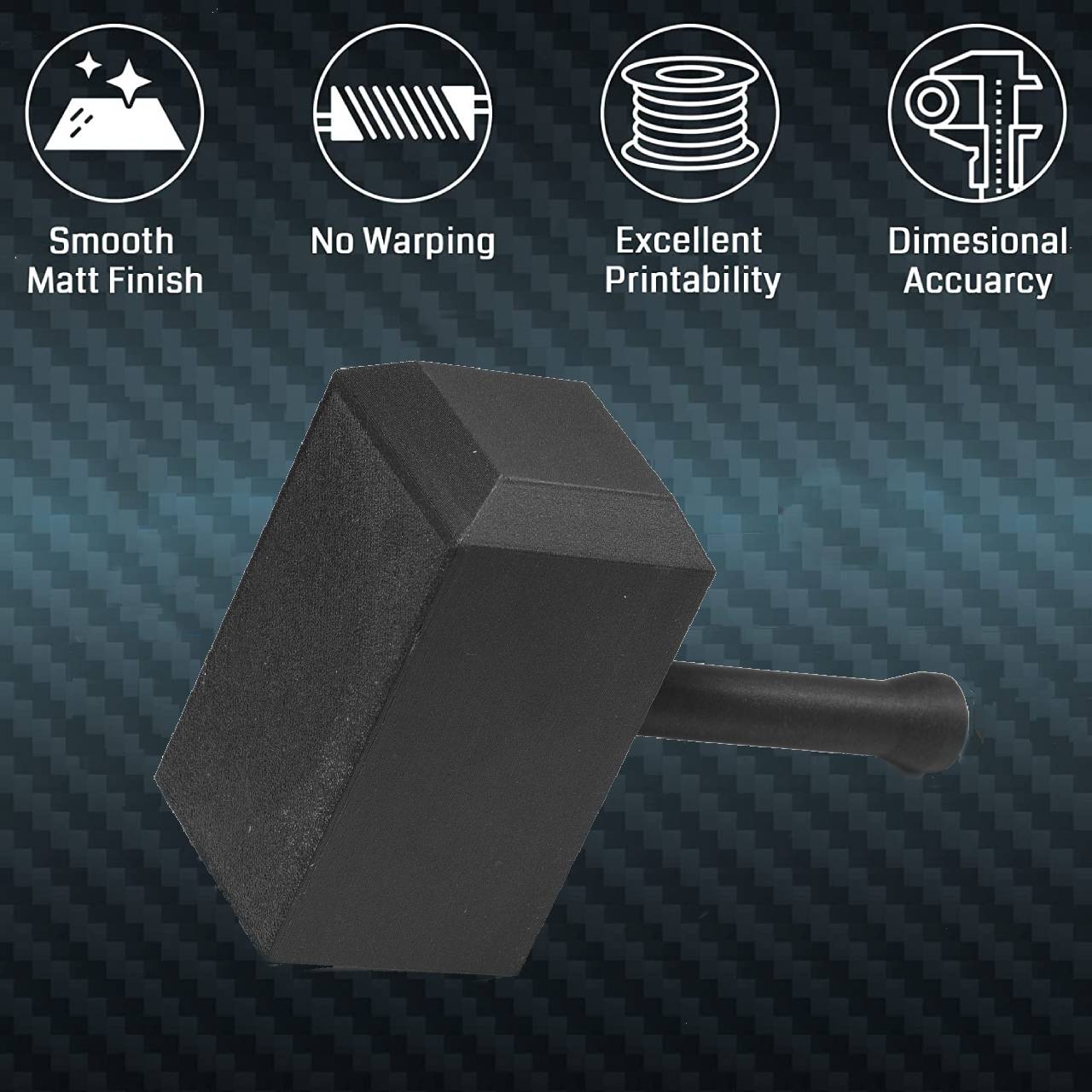 ePA12-CF 1.75mm Carbon Fiber Nylon Filament, 0.5kg, Accuracy +/- 0.05 mm, Black   Filament   3DPrintiverse.com