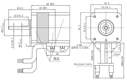 Nema 17 Encoder Stepper for Ouroboros Klipper Servo Controller - 1000 PPR - 2.5A - 45mm Shaft      3DPrintiverse.com