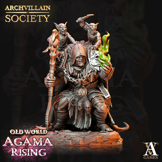 3D Printed Archvillain Games - Spoguk Orc Warlock 28mm 32mm D&D 3D Printing Boss