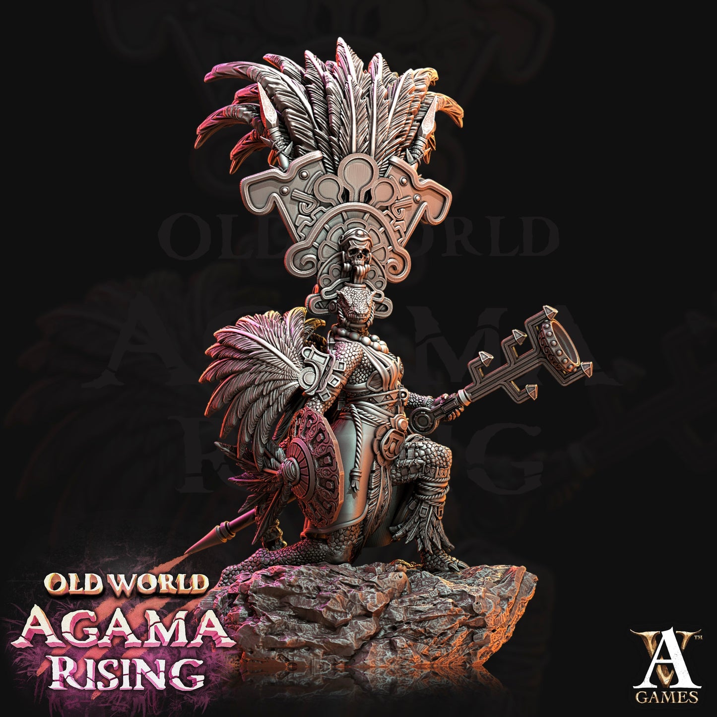3D Printed Archvillain Games Agama Sundancers Old World Agama Rising 28 32mm D&D 3D Printing Boss