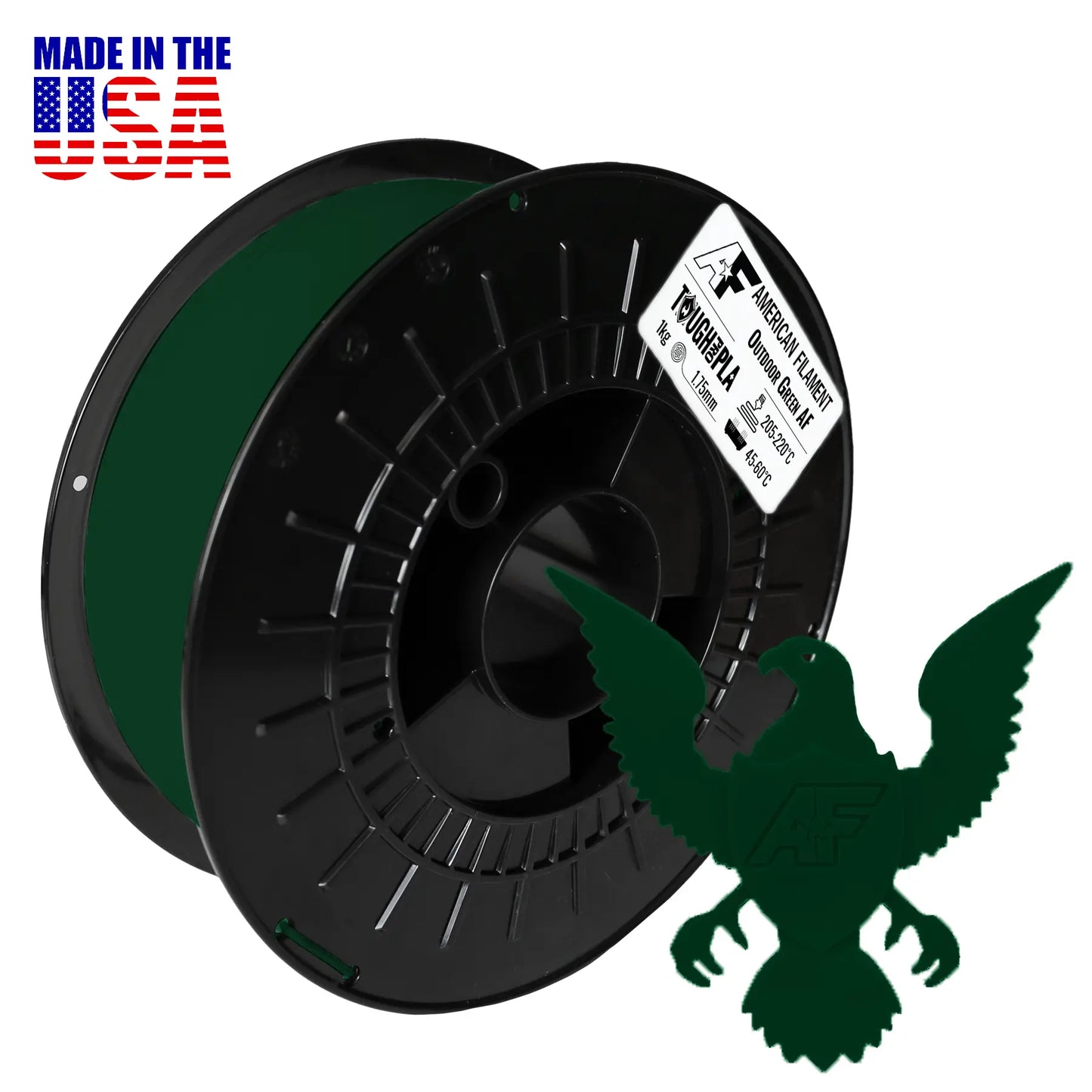 Outdoor Green AF 1.75mm Tough Pro PLA+ Filament Made in the USA!   Tough Pro PLA+   3DPrintiverse.com