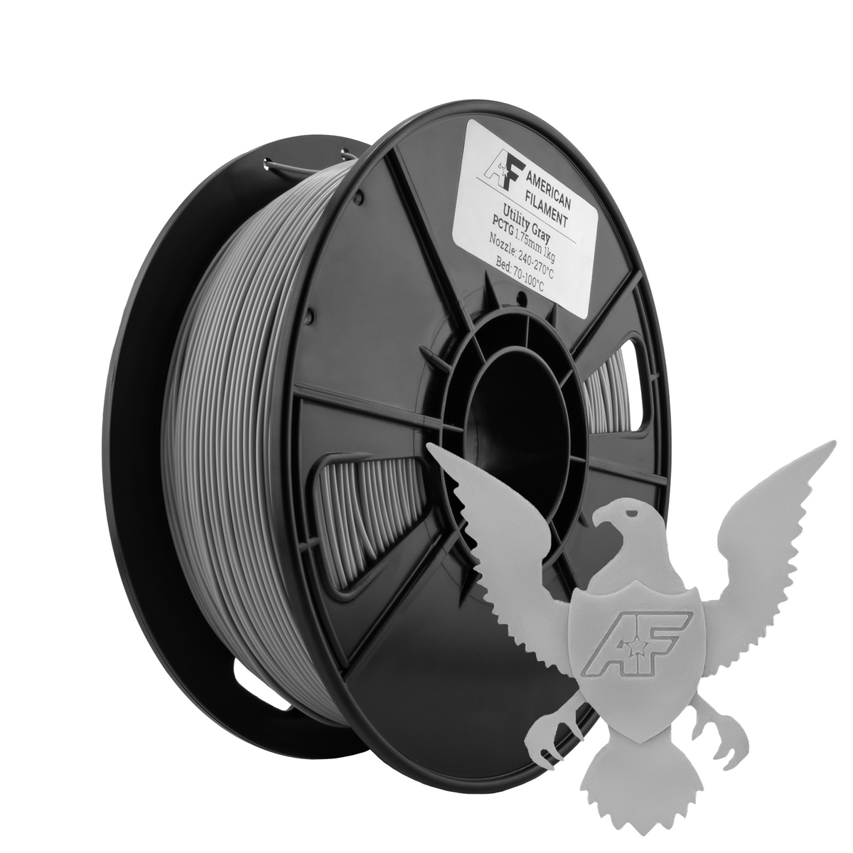 Utility Gray AF 1.75mm PCTG Filament Made in the USA!   PCTG   3DPrintiverse.com