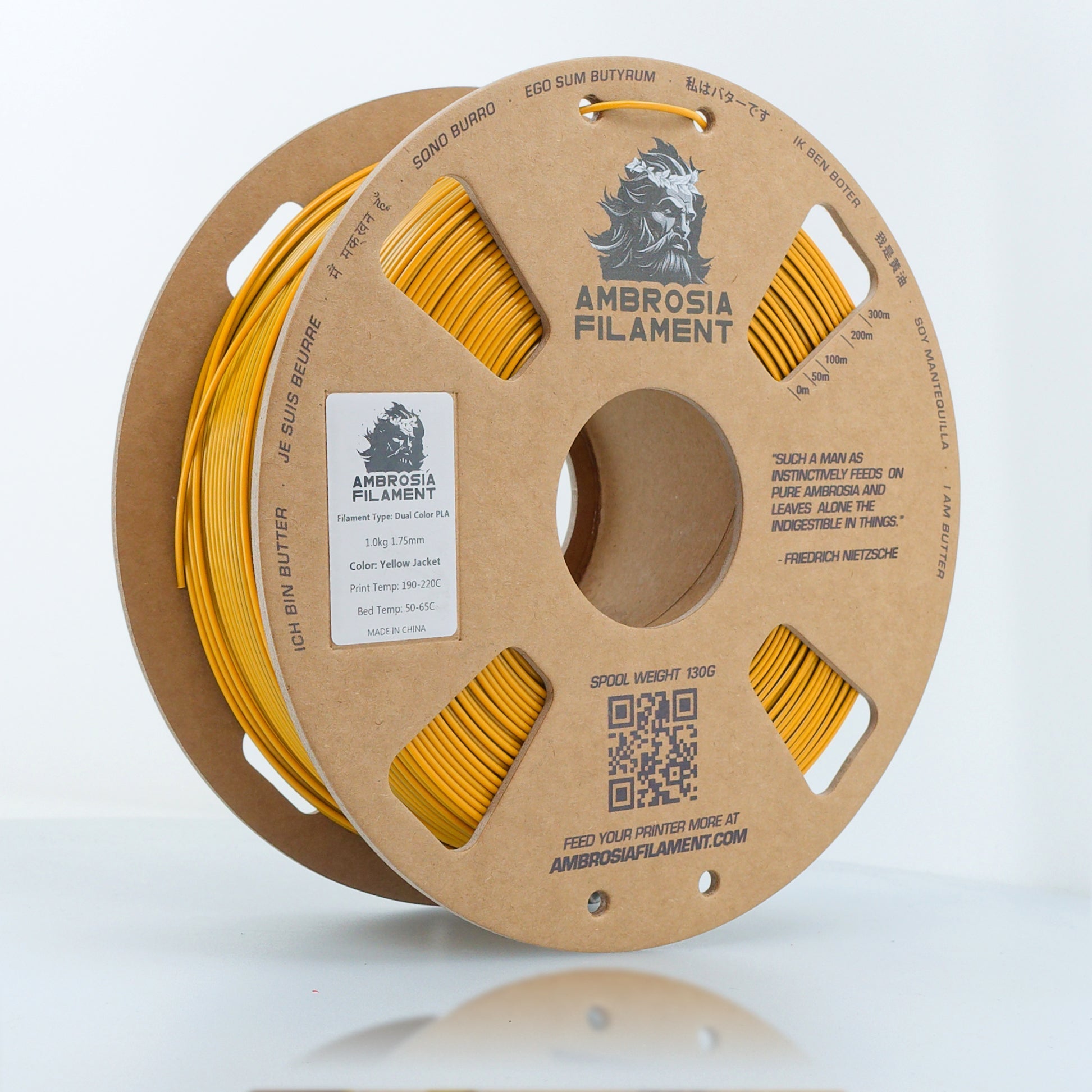 AMBROSIA PLA Filament of the Gods - 1KG Bambu AMS Friendly Cardboard Spools Premium 3D Printing Filament West3D Printing