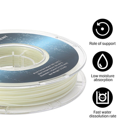Natural PVA Dissolvable Filament, Water Soluble Support 1.75mm, 0.5kg/1.1lbs, Accuracy +/- 0.05mm   Filament   3DPrintiverse.com