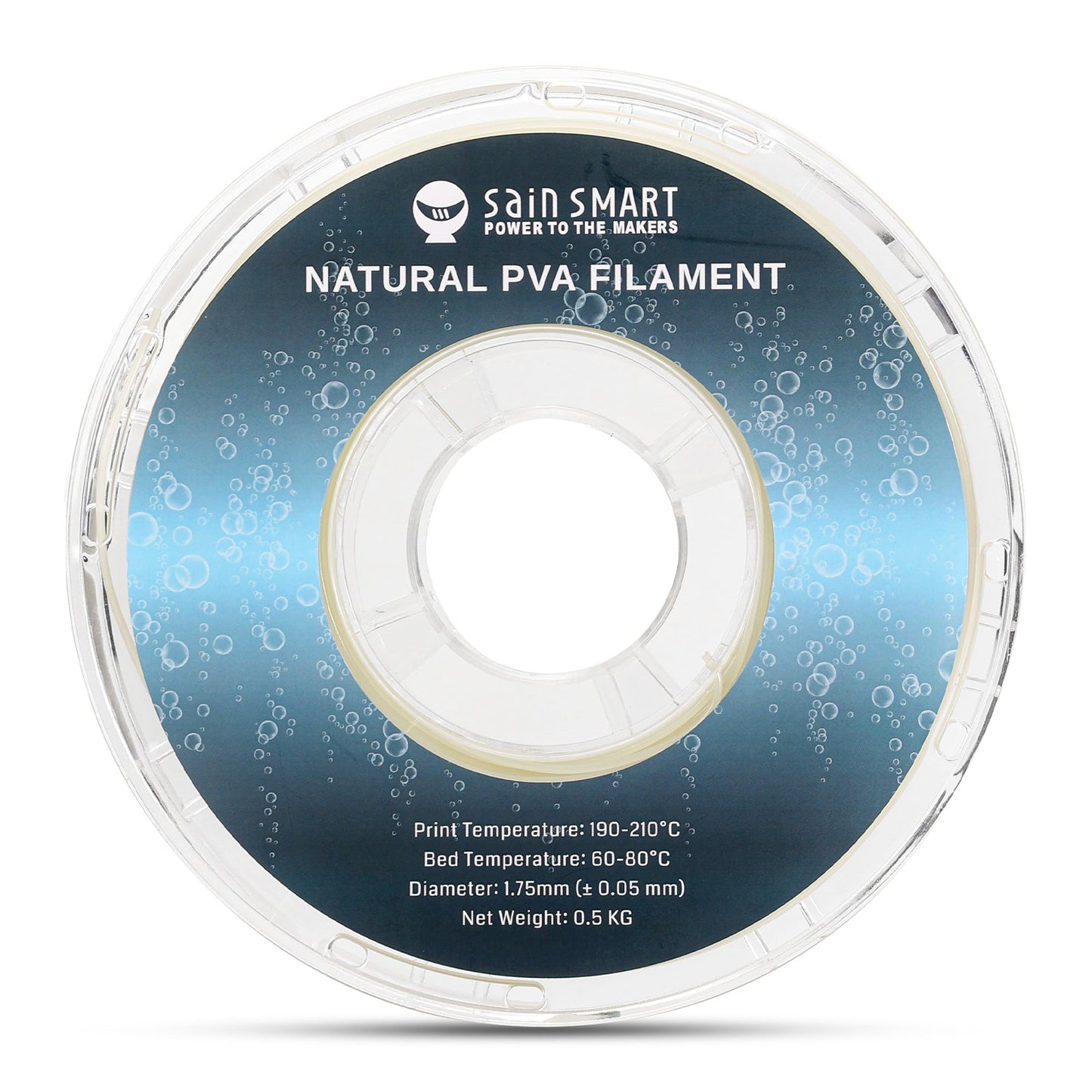 Natural PVA Dissolvable Filament, Water Soluble Support 1.75mm, 0.5kg/1.1lbs, Accuracy +/- 0.05mm   Filament   3DPrintiverse.com