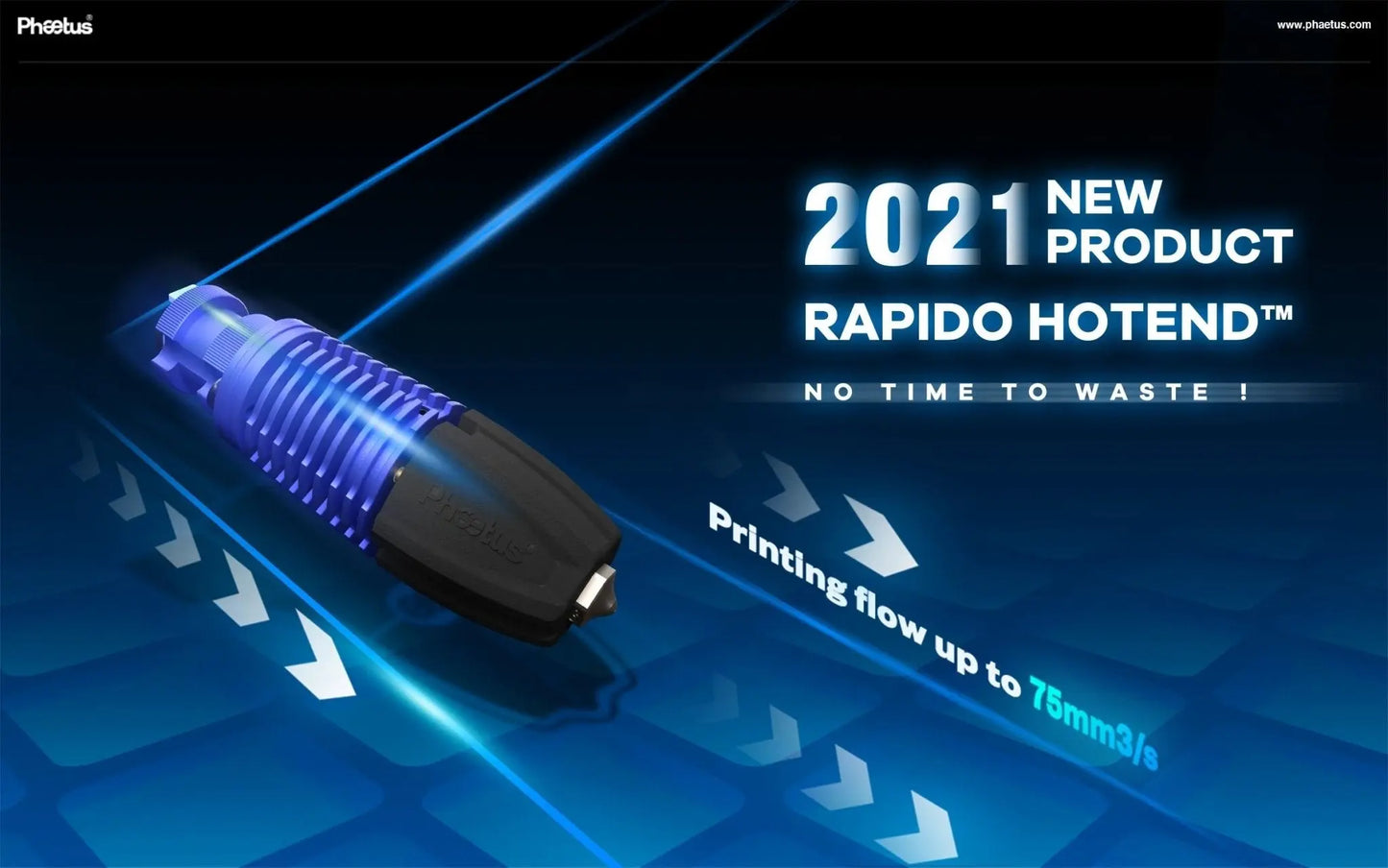 Phaetus Rapido (Rapido 2) Hot End (Hotend) - UHF / HF Standard and Plus (104NT and PT1000)   3D Printer Accessories   3DPrintiverse.com