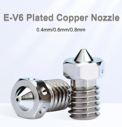Plated Copper V6 Nozzles (.4mm, .6mm, .8mm) - E3D TriangleLab      3DPrintiverse.com