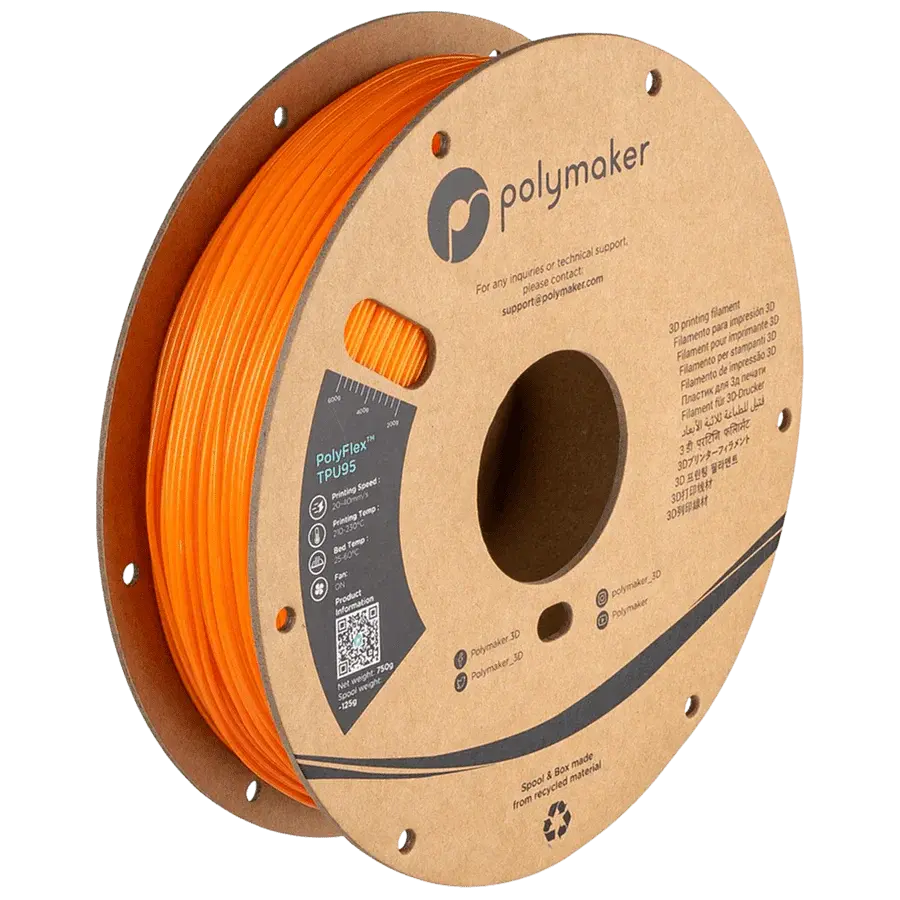 Polymaker PolyFlex TPU95 3D Printer Filament 750g 1.75mm   Filament  29.99 3DPrintiverse.com