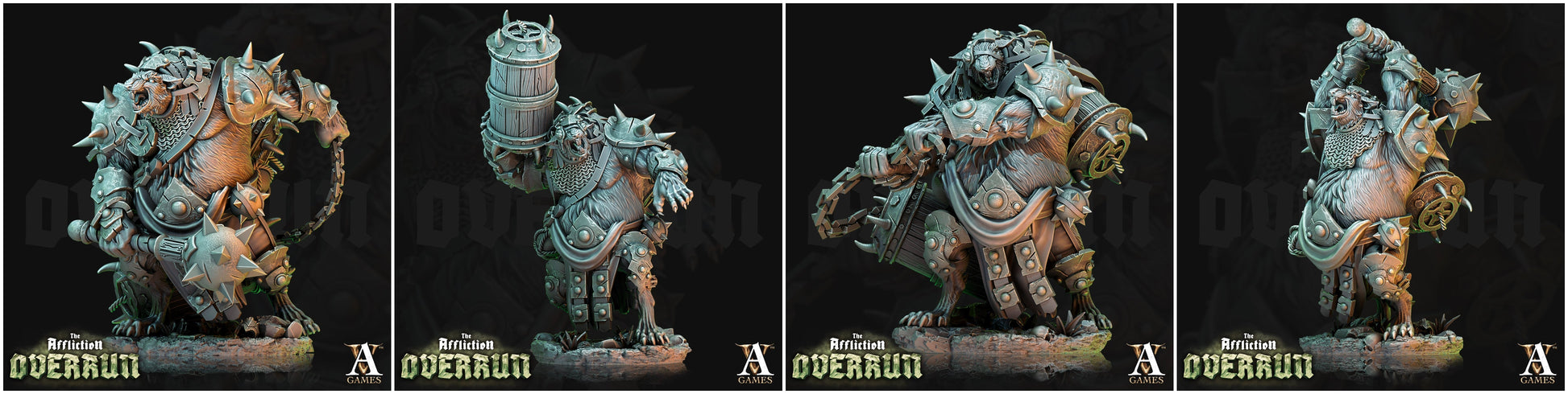 3D Printed Archvillain Games Affliction Overrun - Rat Saboteurs 28mm 32mm D&D 3D Printing Boss