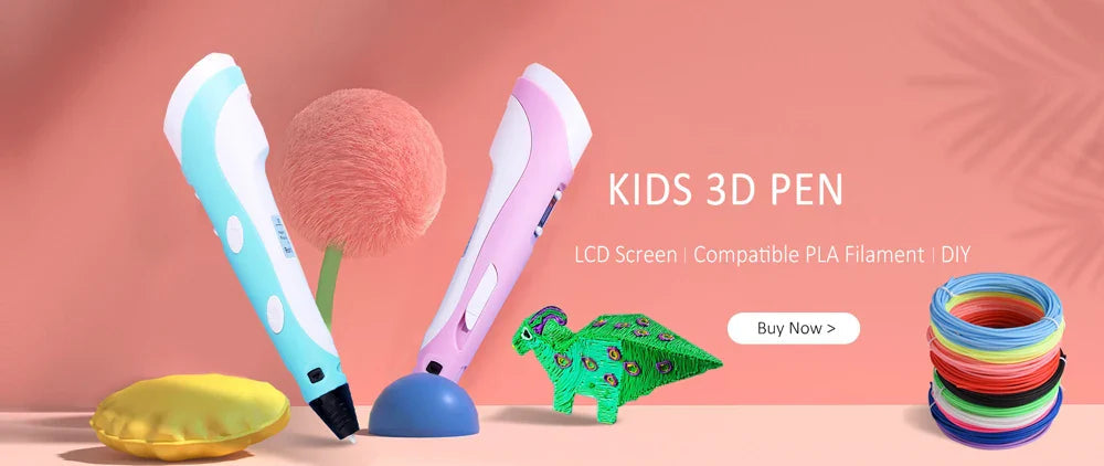 3D Pen DIY Drawing Paiting  With LCD Screen Compatible PLA Filament Toys Safe With 9M PLA Christmas Children Printing Gift Toys ZeeBelle.com
