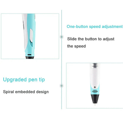 3D Pen DIY Drawing Paiting  With LCD Screen Compatible PLA Filament Toys Safe With 9M PLA Christmas Children Printing Gift Toys ZeeBelle.com