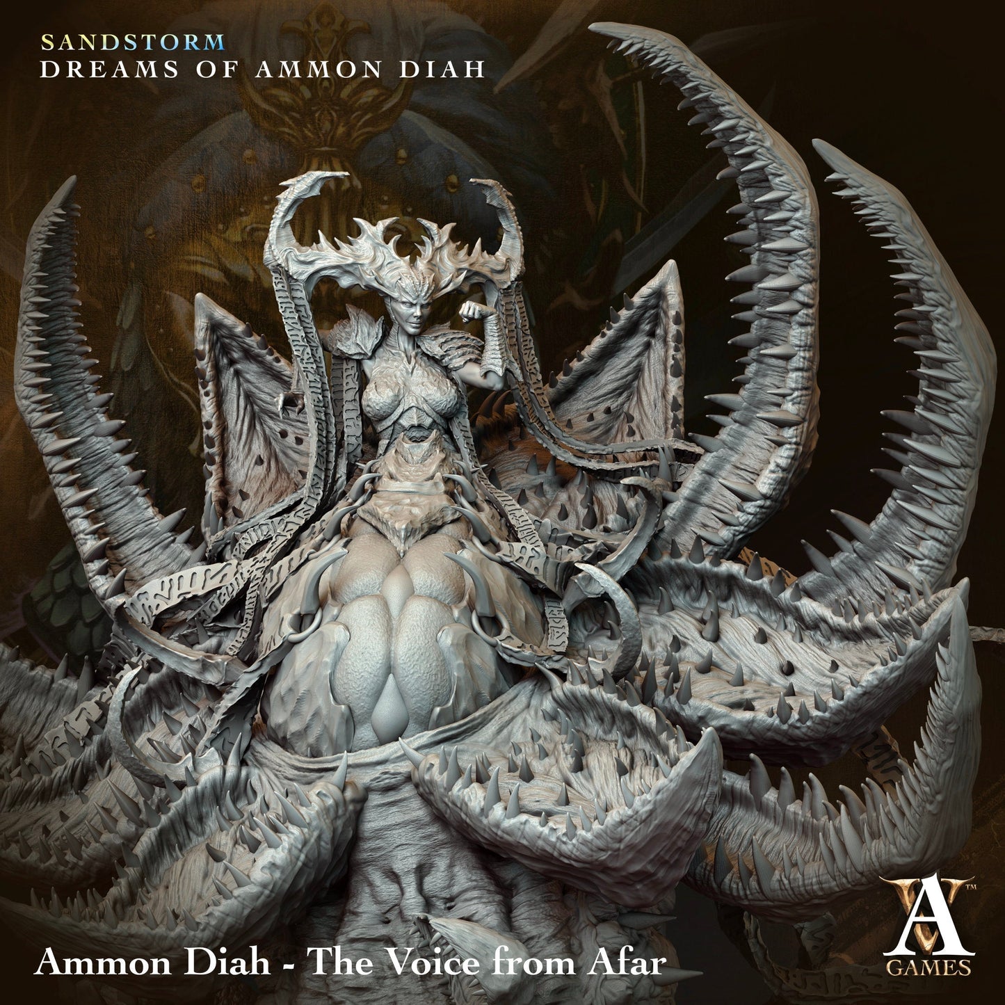 3D Printed Archvillain Games Ammon Diah The Voice from Afar Sandstorm Dreams of Ammon Diah 28 32mm D&D 3D Printing Boss