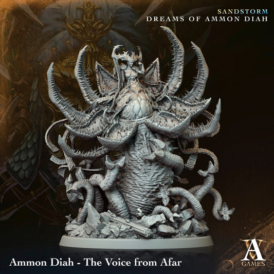 3D Printed Archvillain Games Ammon Diah The Voice from Afar Sandstorm Dreams of Ammon Diah 28 32mm D&D 3D Printing Boss