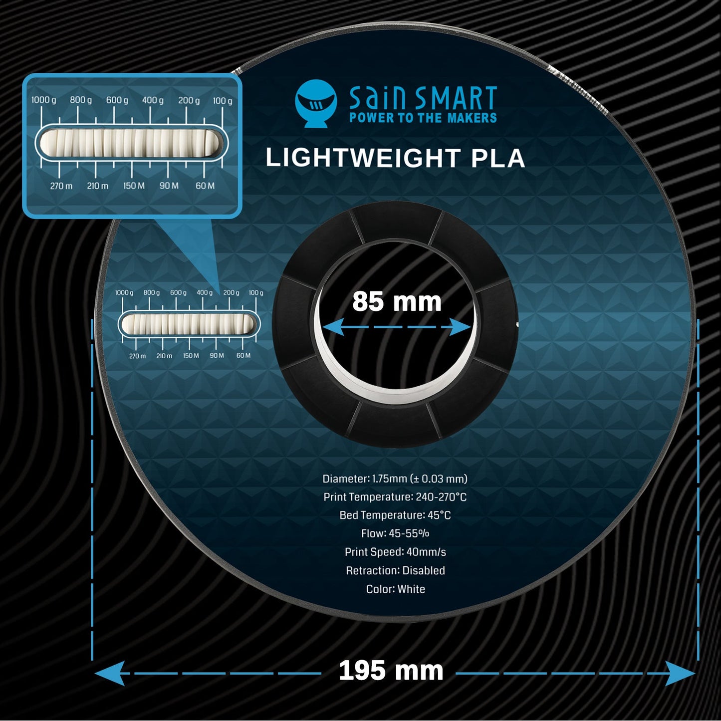LW-PLA Filament, 1.75mm, Black & White, 1KG, Lightweight Low-Density Active Foaming PLA for 3D Print RC Planes Drone Parts   Filament   3DPrintiverse.com