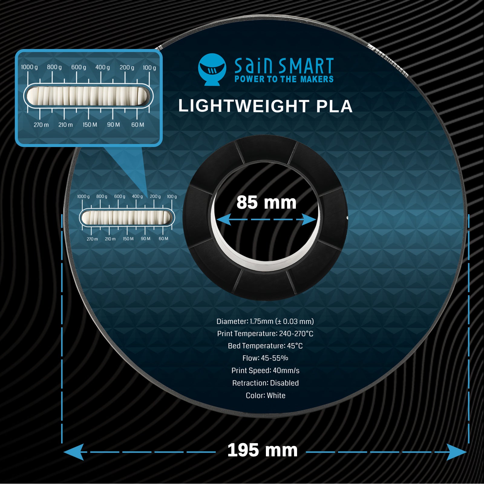 LW-PLA Filament, 1.75mm, Black & White, 1KG, Lightweight Low-Density Active Foaming PLA for 3D Print RC Planes Drone Parts   Filament   3DPrintiverse.com