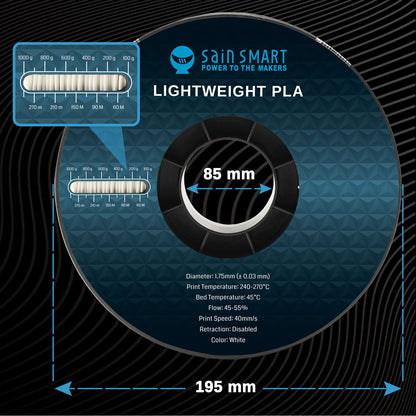 LW-PLA Filament, 1.75mm, Black & White, 1KG, Lightweight Low-Density Active Foaming PLA for 3D Print RC Planes Drone Parts   Filament   3DPrintiverse.com