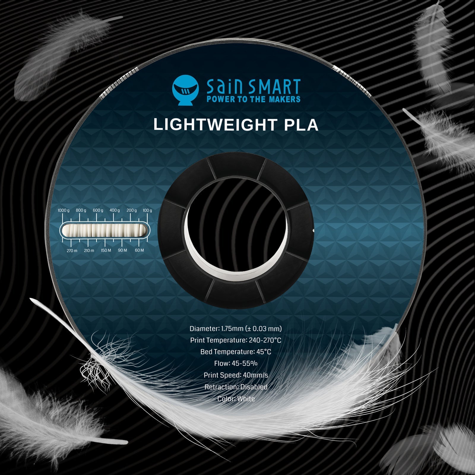 LW-PLA Filament, 1.75mm, Black & White, 1KG, Lightweight Low-Density Active Foaming PLA for 3D Print RC Planes Drone Parts   Filament   3DPrintiverse.com
