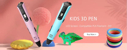 3D Pen DIY Drawing Paiting  With LCD Screen Compatible PLA Filament Toys Safe With 9M PLA Christmas Children Printing Gift Toys ZeeBelle.com
