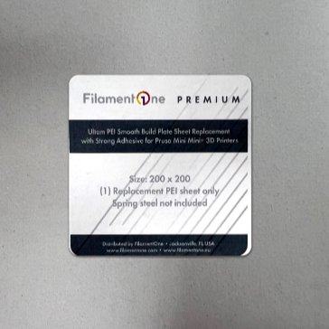 FilamentOne Adhesive 200x200mm PEI Sheet for Prusa Mini+ HartSmart Products
