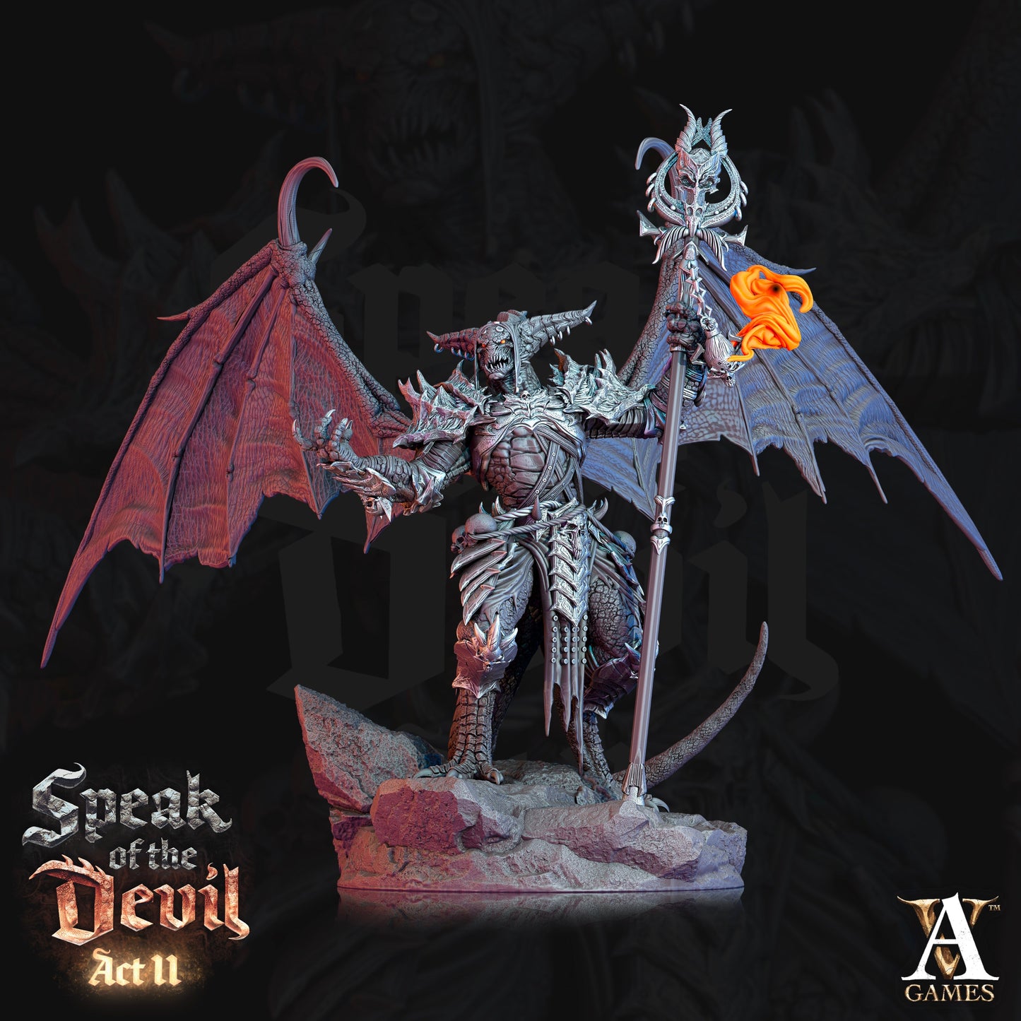 3D Printed Archvillain Games Agonite Devil Speak of the Devil Act II 28 32mm D&D 3D Printing Boss