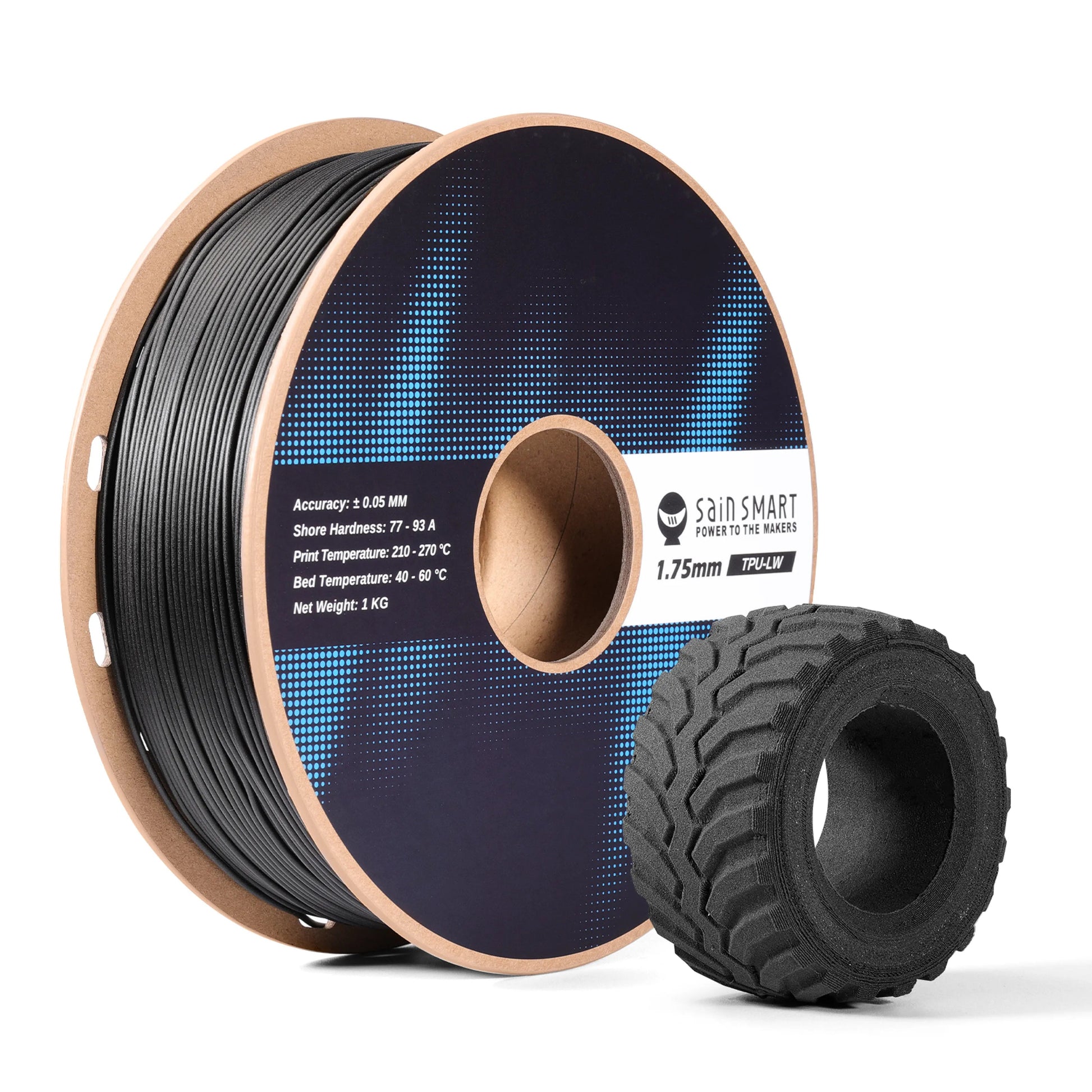 Lightweight TPU Filament 1.75mm, Foaming LW-TPU 77A–93A, High Resilience & Matte Finish   Filament   3DPrintiverse.com